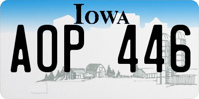 IA license plate AOP446