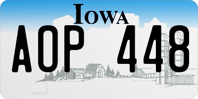 IA license plate AOP448