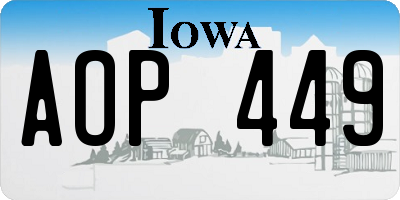 IA license plate AOP449
