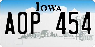 IA license plate AOP454