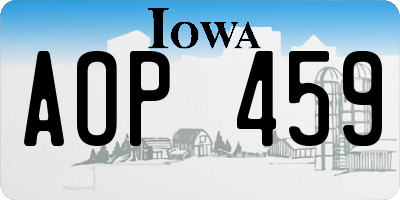 IA license plate AOP459