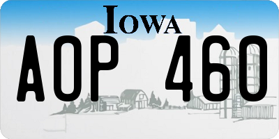IA license plate AOP460