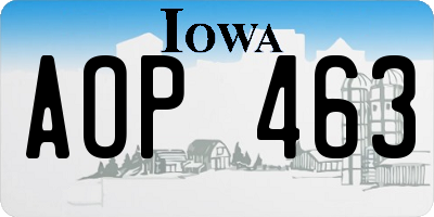 IA license plate AOP463