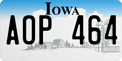 IA license plate AOP464