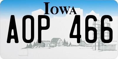 IA license plate AOP466