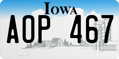 IA license plate AOP467