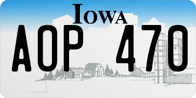 IA license plate AOP470