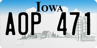 IA license plate AOP471