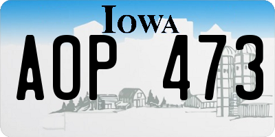 IA license plate AOP473