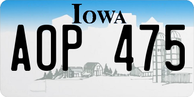 IA license plate AOP475