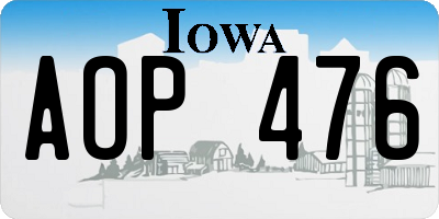 IA license plate AOP476