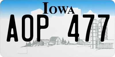 IA license plate AOP477