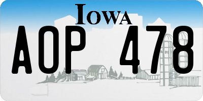 IA license plate AOP478