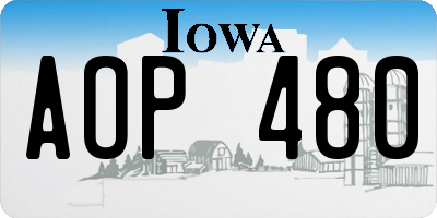 IA license plate AOP480