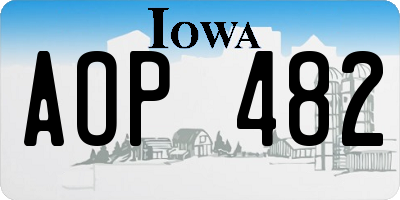 IA license plate AOP482