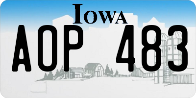 IA license plate AOP483
