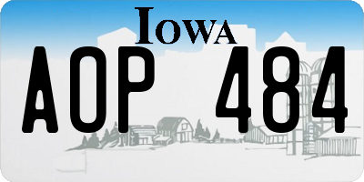 IA license plate AOP484