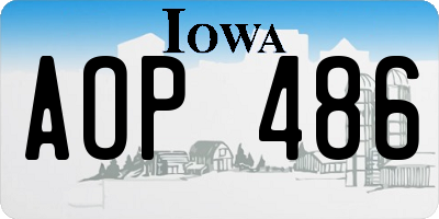 IA license plate AOP486