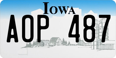 IA license plate AOP487