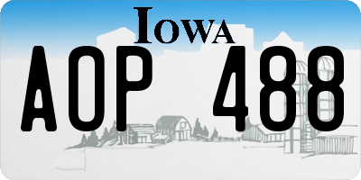 IA license plate AOP488