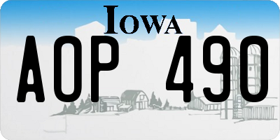 IA license plate AOP490