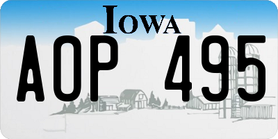 IA license plate AOP495