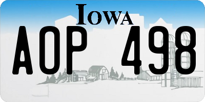 IA license plate AOP498