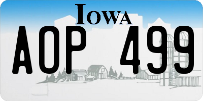 IA license plate AOP499