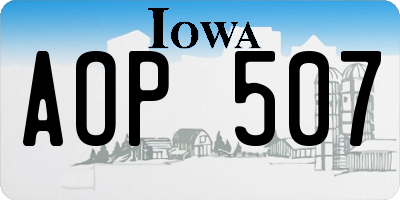 IA license plate AOP507
