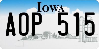 IA license plate AOP515