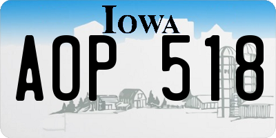 IA license plate AOP518