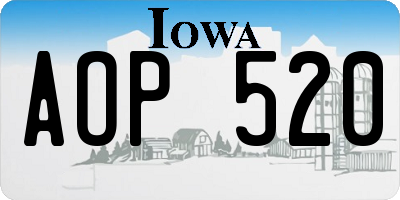 IA license plate AOP520
