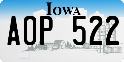 IA license plate AOP522
