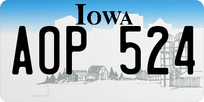 IA license plate AOP524