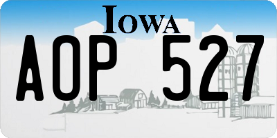 IA license plate AOP527