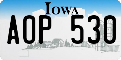IA license plate AOP530