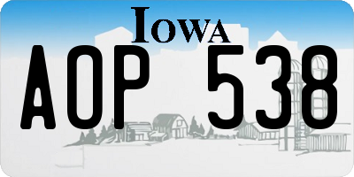 IA license plate AOP538