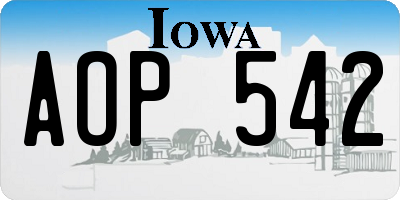 IA license plate AOP542