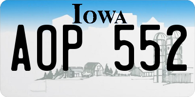 IA license plate AOP552