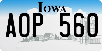 IA license plate AOP560