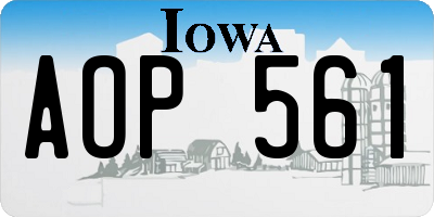IA license plate AOP561