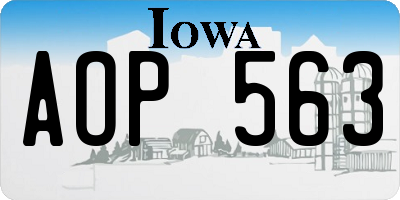 IA license plate AOP563