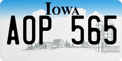 IA license plate AOP565