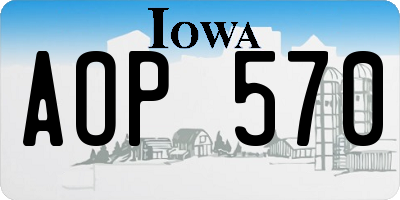 IA license plate AOP570