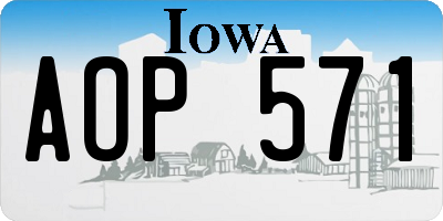IA license plate AOP571