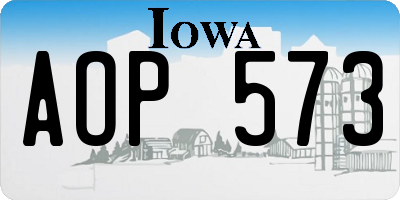 IA license plate AOP573