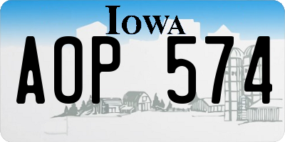 IA license plate AOP574