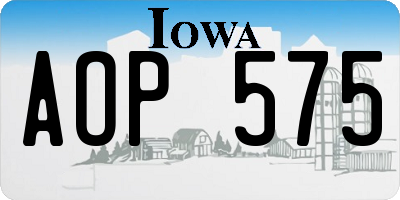 IA license plate AOP575