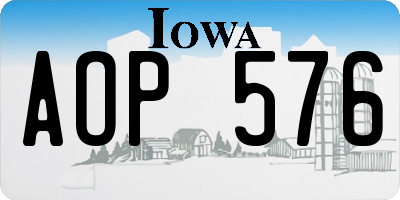IA license plate AOP576