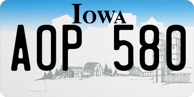 IA license plate AOP580